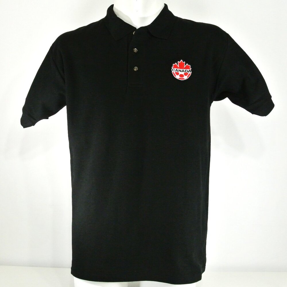 SOCCER CANADA Team Canada Black Polo Golf Shirt Size M Medium - Picture 3 of 5